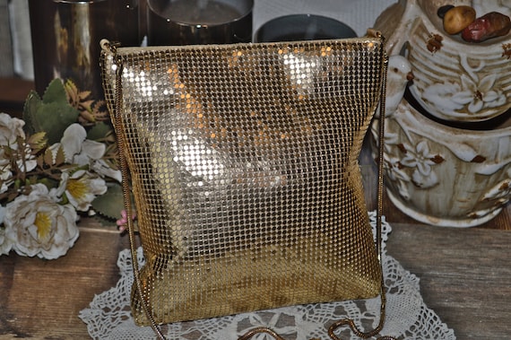 90's Gold Metal Mesh Disco Shoulder Bag Valerie S… - image 5