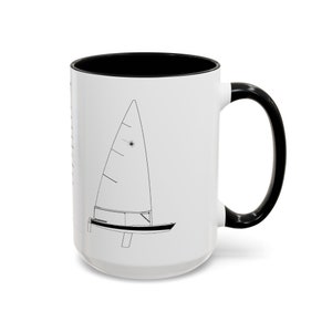 Laser Sailboat Dinghy Coffee Mug Plan and Specs Father Day Gift for Dad Sailor