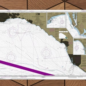 Cartaz de Carta Náutica de Port Hueneme a Santa Bárbara