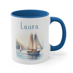 Personaized Sailboat 11 oz Coffee Mug