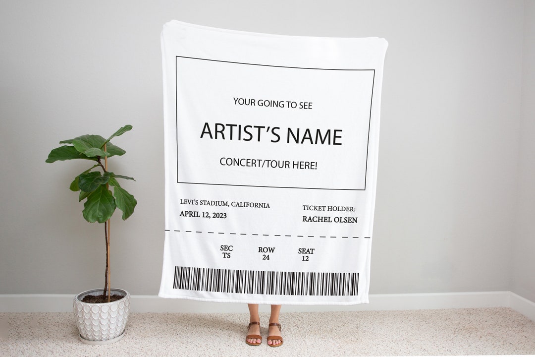 Personalized Concert Event Ticket Blanketcustom Concert Etsy