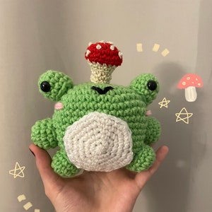 Crochet mushroom frog (handmade)