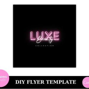 DIY Beauty Logo, Boutique Logo, Small Business Logo, DIY Logo Template, Premade Logo, Hair Lash Wig Nail Makeup Bundles Editable Template