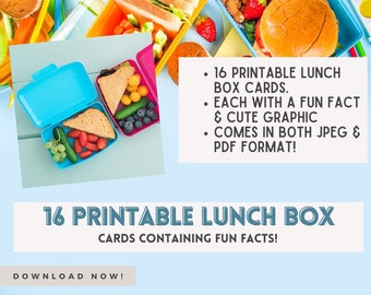 Lunch Box Fun Facts for Kids INSTANT DOWNLOAD - Note cards for kids - LUN001