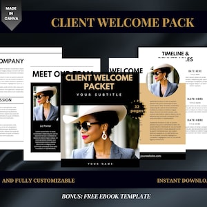 New Client Welcome Pack Template, Onboarding Template, Service Provider Welcome Pack, Business Coach Template, Client Welcome Package Canva