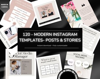 120 Social Media Agency Instagram Post Templates, Marketing Template Instagram Aesthetic, Social Media  Manager Posts, Story Templates