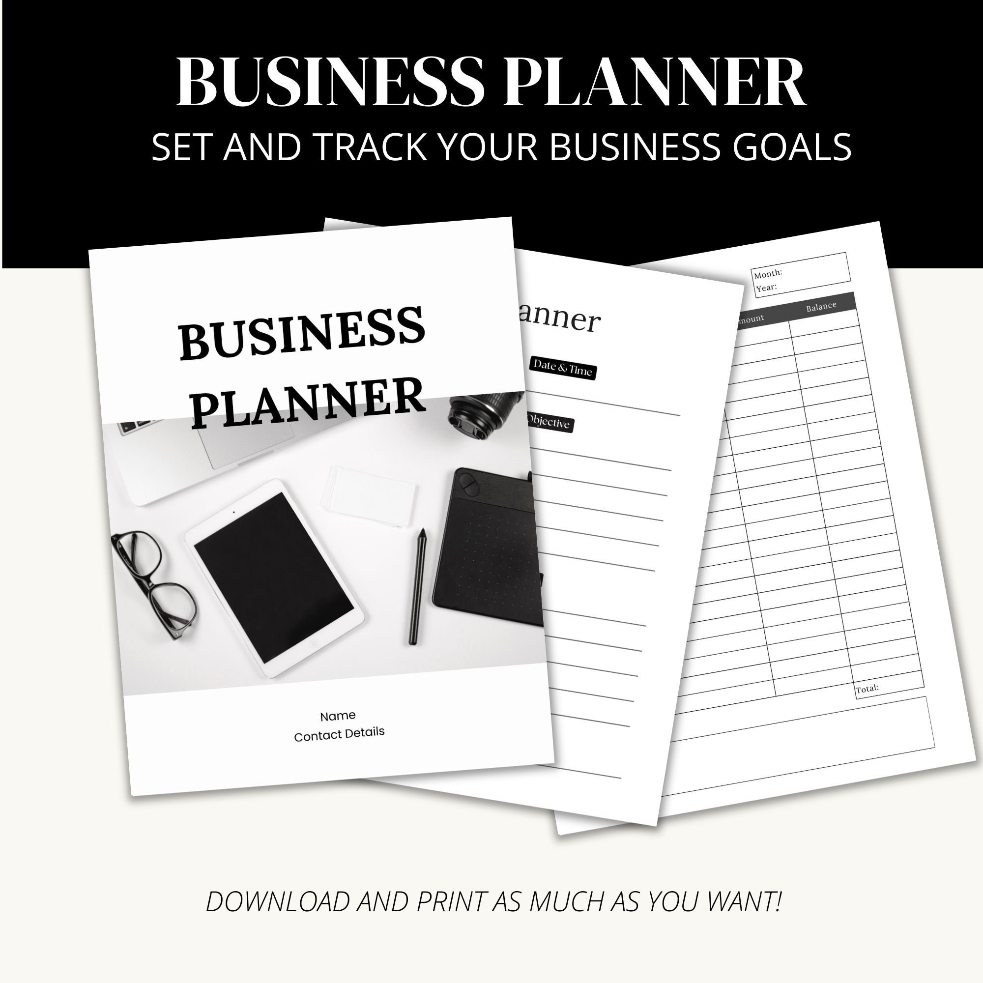 Business Plan Template Printable, Small Business Planner Template Canva ...