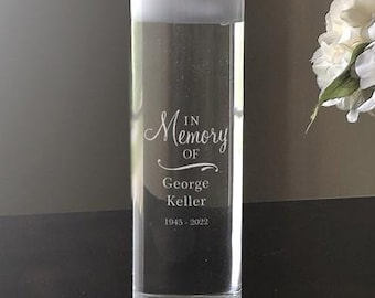 Engraved Memorial Candle Vase, Floating Candles, In Memory of Candles, Memorial Keepsake, Engraved Floating Candle Vases,Personalized Candle