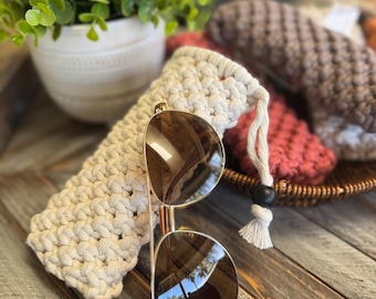 Macrame Sunglasses Case | Boho Sunglass Holder | Handmade Glasses Pouch