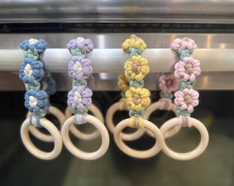 Macrame Flower Dish Towel Holder: Boho Kitchen Decor