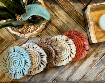 Macrame Coasters, Boho, Beachy, Living Rooms,