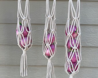 Macrame Fruit and Vegetable Bag | Hanging Produce Bag |Macrame Hanging Bag |Kitchen RV Storage | Pantry Bag