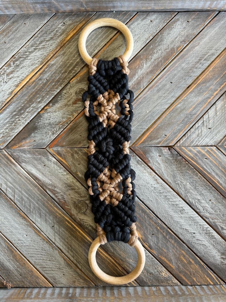Macrame Dish Towel Holder, Tea Towel, Ring, Hanger Western Farmhouse Country for Kitchen, Bathroom