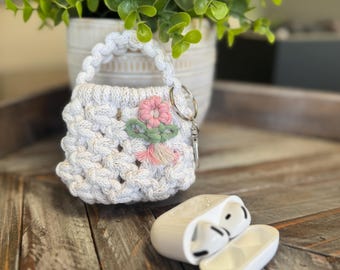 Macrame AirPod Case Keychain | Mini Purse AirPod Holder