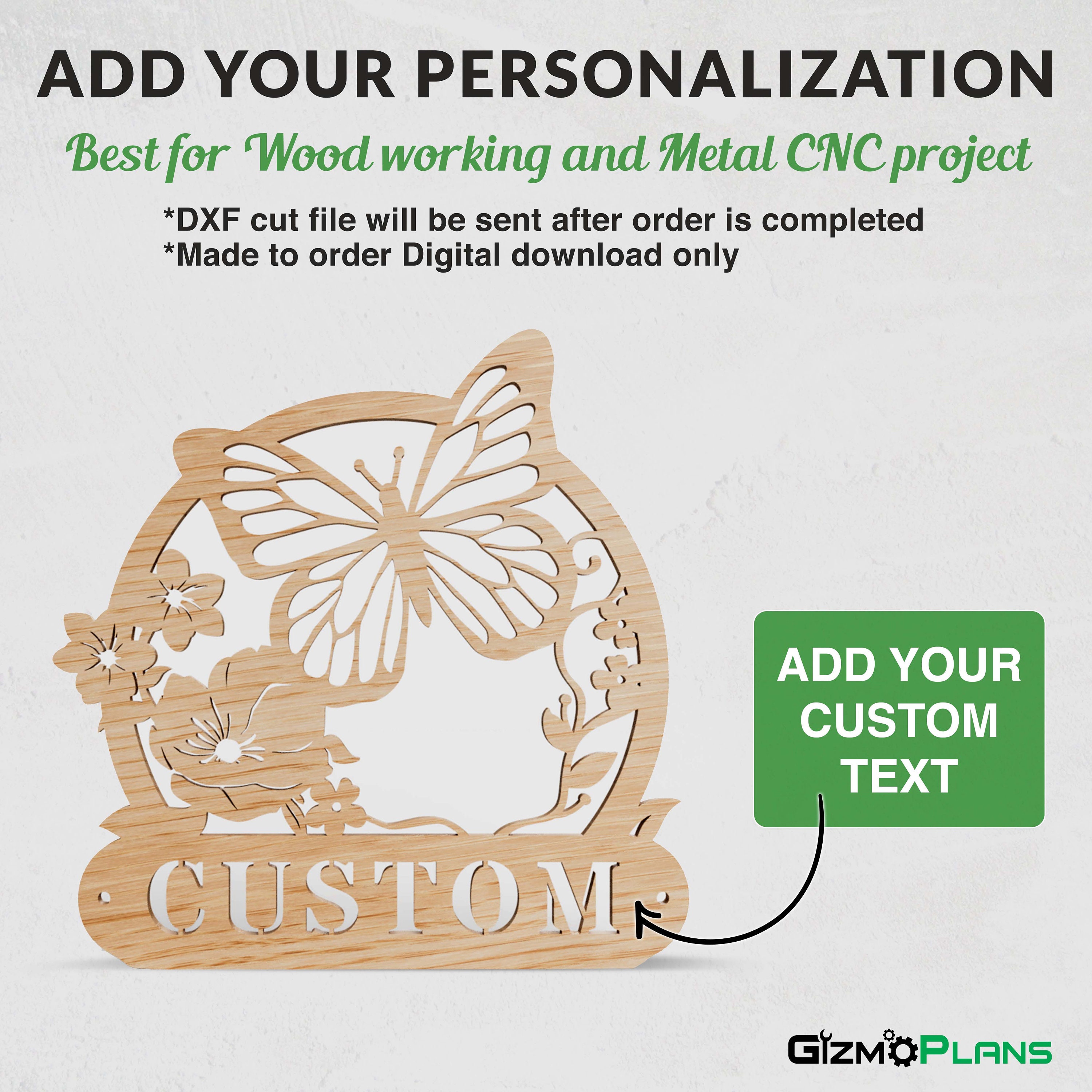 Personalized Butterfly Garden Sign, SVG DXF Laser Cut Files, Digital ...