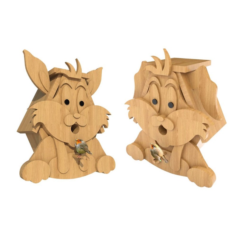 Rabbit DIY Birdhouse Plans - CNC Router DXF, Birdhouse Plans, Modern ...