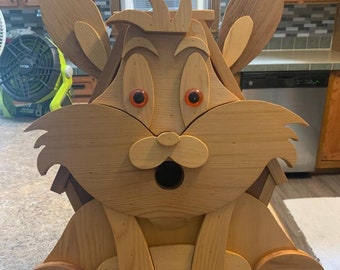 Planes de pajarera DIY de conejo - CNC Router DXF, Planes de pajarera, Pajarera moderna, Pajarera de madera, Pajarera al aire libre, Pajarera única