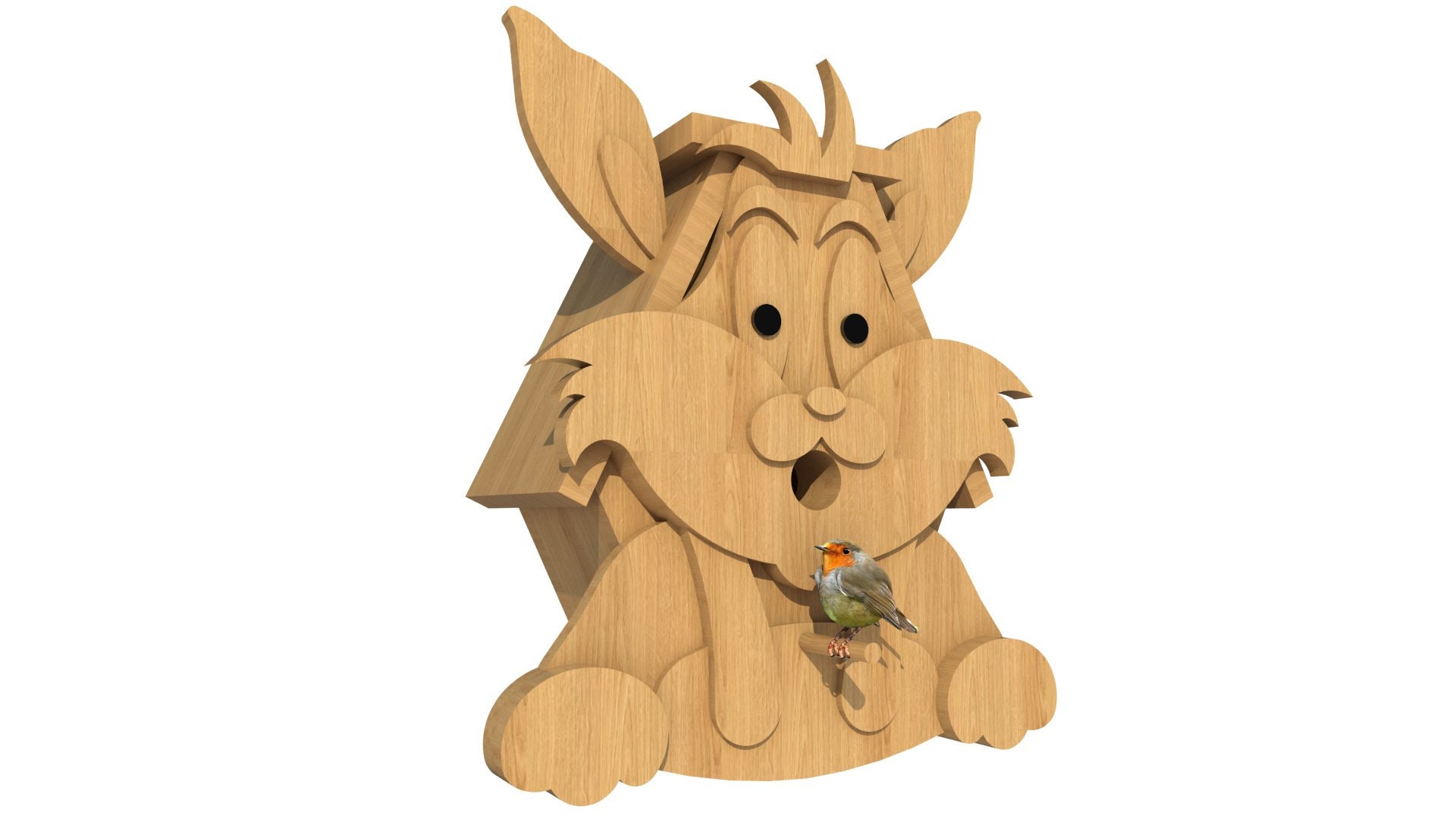 Rabbit DIY Birdhouse Plans - CNC Router DXF, Birdhouse Plans, Modern ...