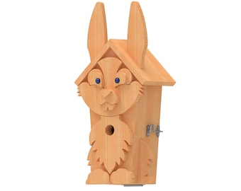 Planos de pajarera diy de Tall Rabbit: incluye enrutador CNC DXF, planos de pajarera, patrones en capas DXF de enrutador cnc, patrones en capas de trazado y corte