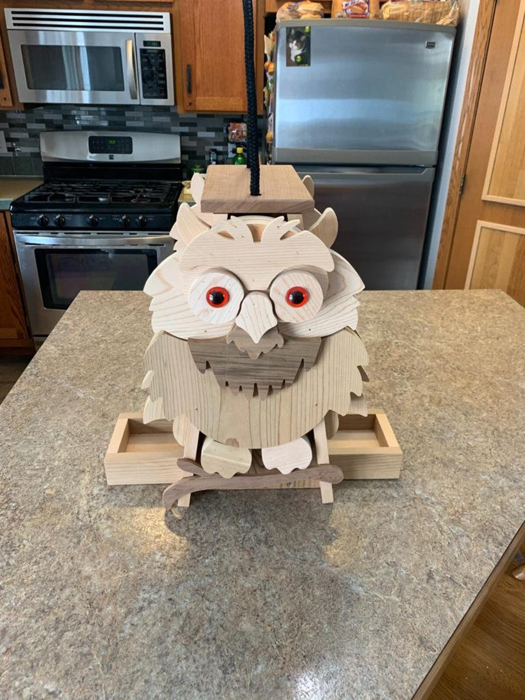 DIY Owl Birdhouse Woodworking Plans CNC Router DXF Layered Patterns for