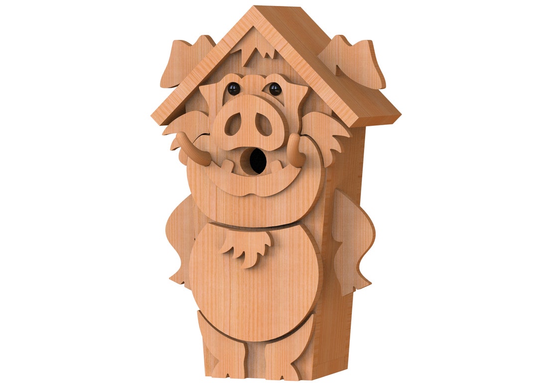 Wild Boar DIY Birdhouse Plans CNC Router DXF, Birdhouse Plans, Modern