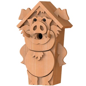Wild Boar DIY birdhouse plans - CNC Router DXF, Birdhouse plans, Modern birdhouse, Wooden Birdhouse, Birdhouse outdoor, Unique Birdhouse