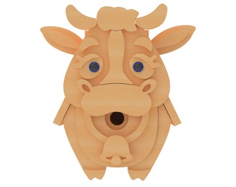 Planos de casinha de passarinho DIY para vacas - Roteador CNC SVG, padrões de serra de rolagem para casinha de passarinho