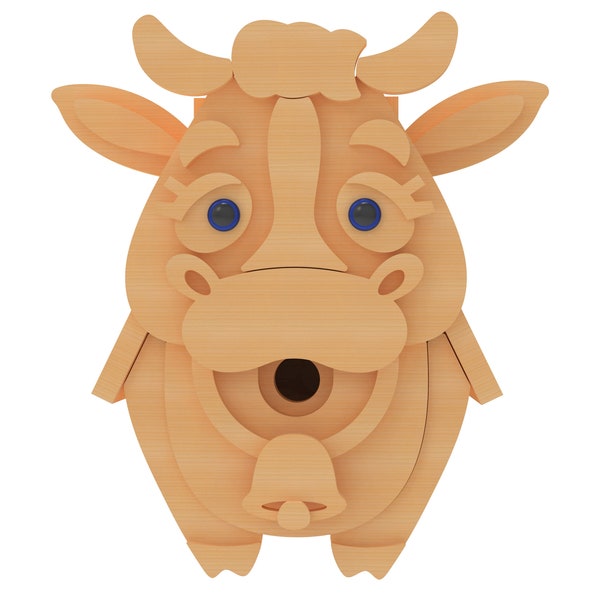 Cow DIY birdhouse plans - CNC Router SVG, Birdhouse Scroll Saw Patterns