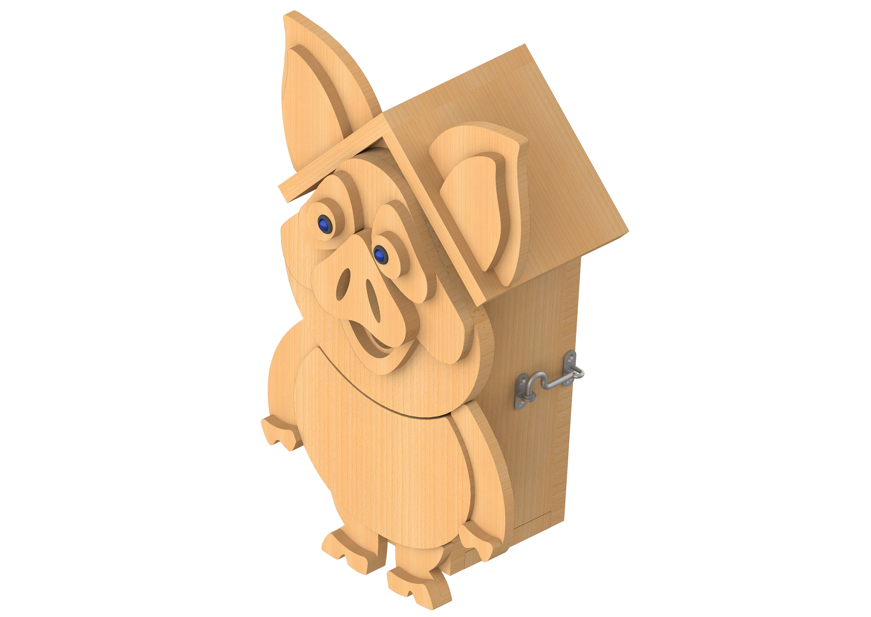 Pig DIY Birdhouse Plans CNC Router DXF, Birdhouse Plans, Modern
