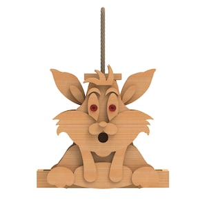 Cedar Rabbit Bird Feeder Plans - CNC router DXF cut files, Woodcraft Plans, DIY Gift for Nature Lovers