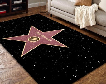 Walk Of Fame Rug,Customize Fame Rug, Hollywood Rug, Hollywood Celebrity Star Custom Name Rugs, Gift for woman, Star Rug,Popular Rug