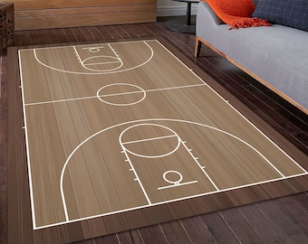Basketbalvloerkleed: antislip katoenen vloerkleed voor kinderkamer
