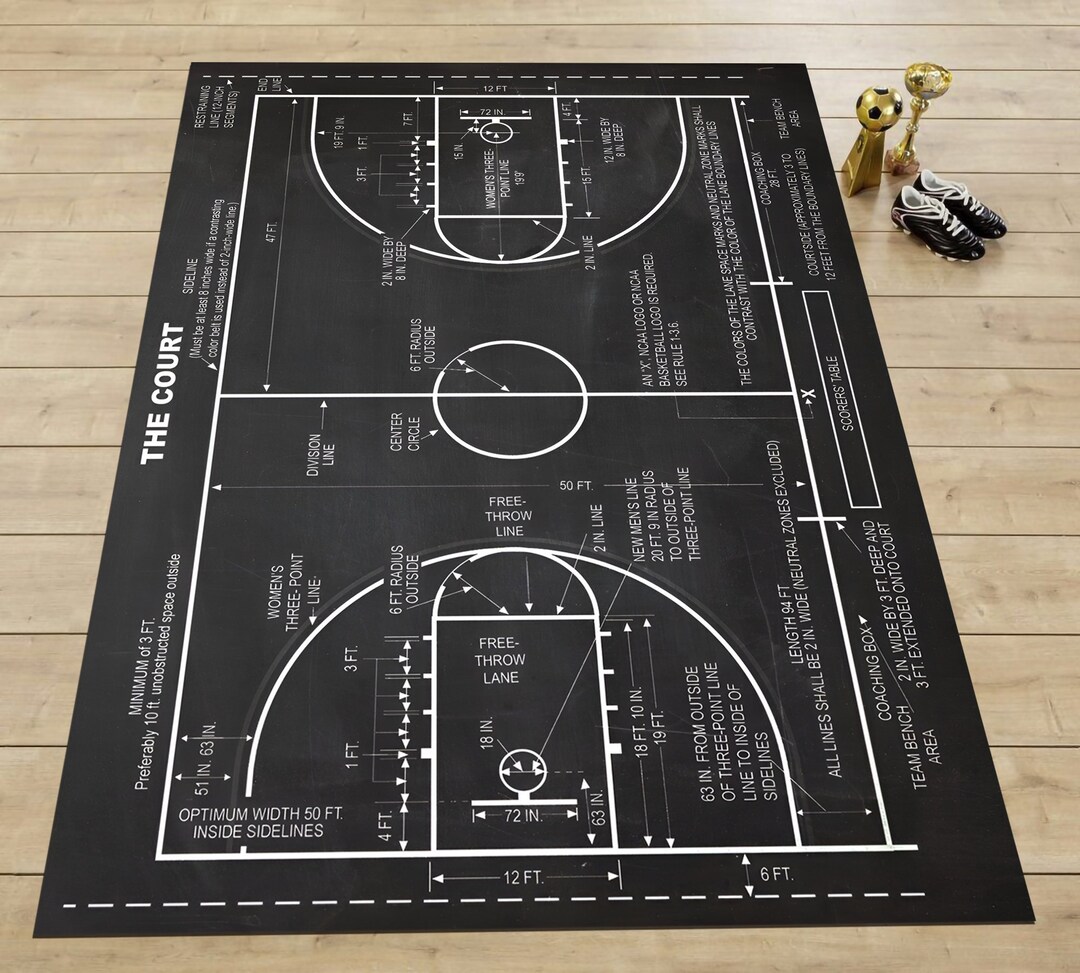 Basketball Rug, Basketball Court Rug, Boys Room Rug, Home Decor Rug ...