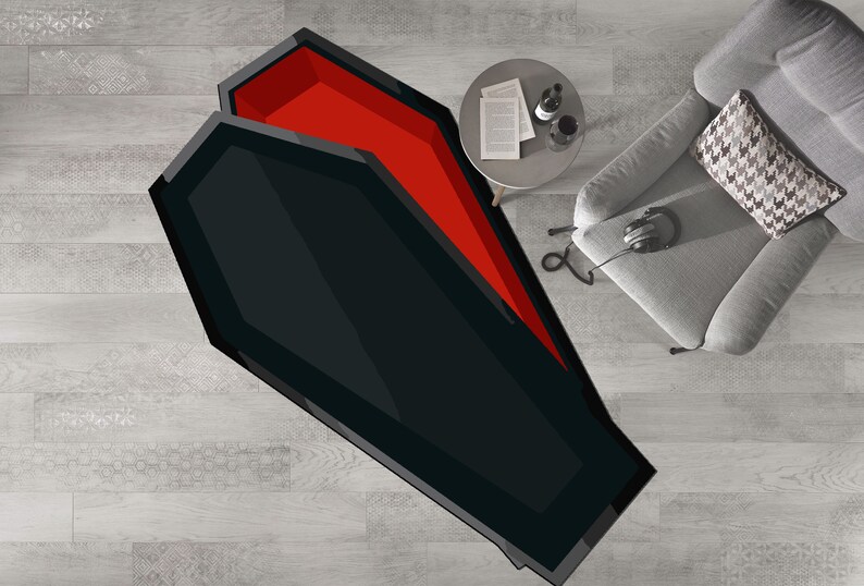 Coffin Rug, Fear Rug, Gothic Rug, Fantastic Rug, Horror Rug, Satanic