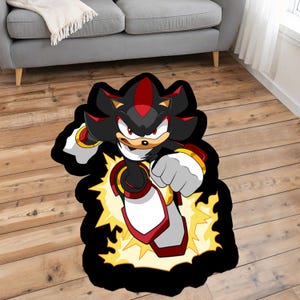 Sonic gift, Video game gift idea, Sonic Adventure, custom CD rug, Shadow Rug, Sonic Carpet, Soft round sonic gamecube rug, sonic fan gift,