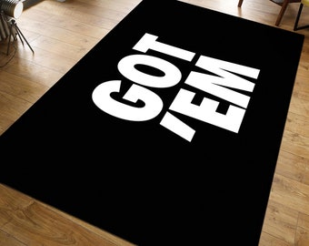 Got Em Rug, Modern Home DecorCarpet, Black Accent Area Rug, Anti Slip mat