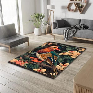 Bird Rug, Tropical Rug, Tropical Birds Rug, Bird Lovers Gift Rug, Birds Theme Rug, Animal Rug, Rug For Bedroom, Rug For Living Room
