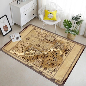 Tappeto della stregoneria, tappeto della mappa, tappeto di Harry, tappeto della magia, tappeto della stanza dei bambini, tappeto da gioco per bambini, mappa del film popolare, scuola di stregoneria, tappeto da gioco per bambini, tappeto della vecchia mappa