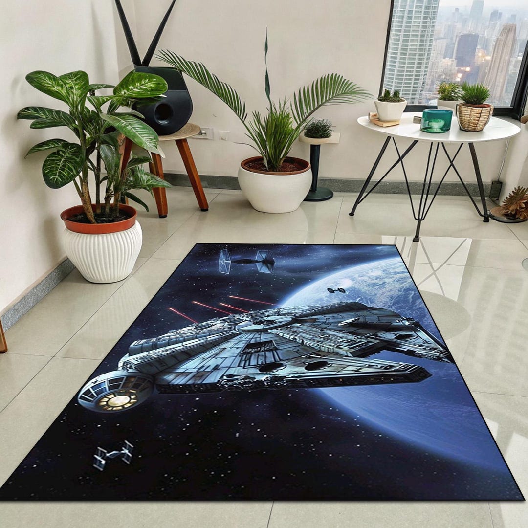 Millennium Falcon Rug, Galactic Empire, Sci-fi Gamer Room Decor - Etsy