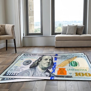 Money Rug, Dollar Rug, Customizable Rug, Iconic Gift Rug for Father, Dollar Pattern Rug, 100 Dollar Rug, Money Runner Rug, Dollar GiftCarpet