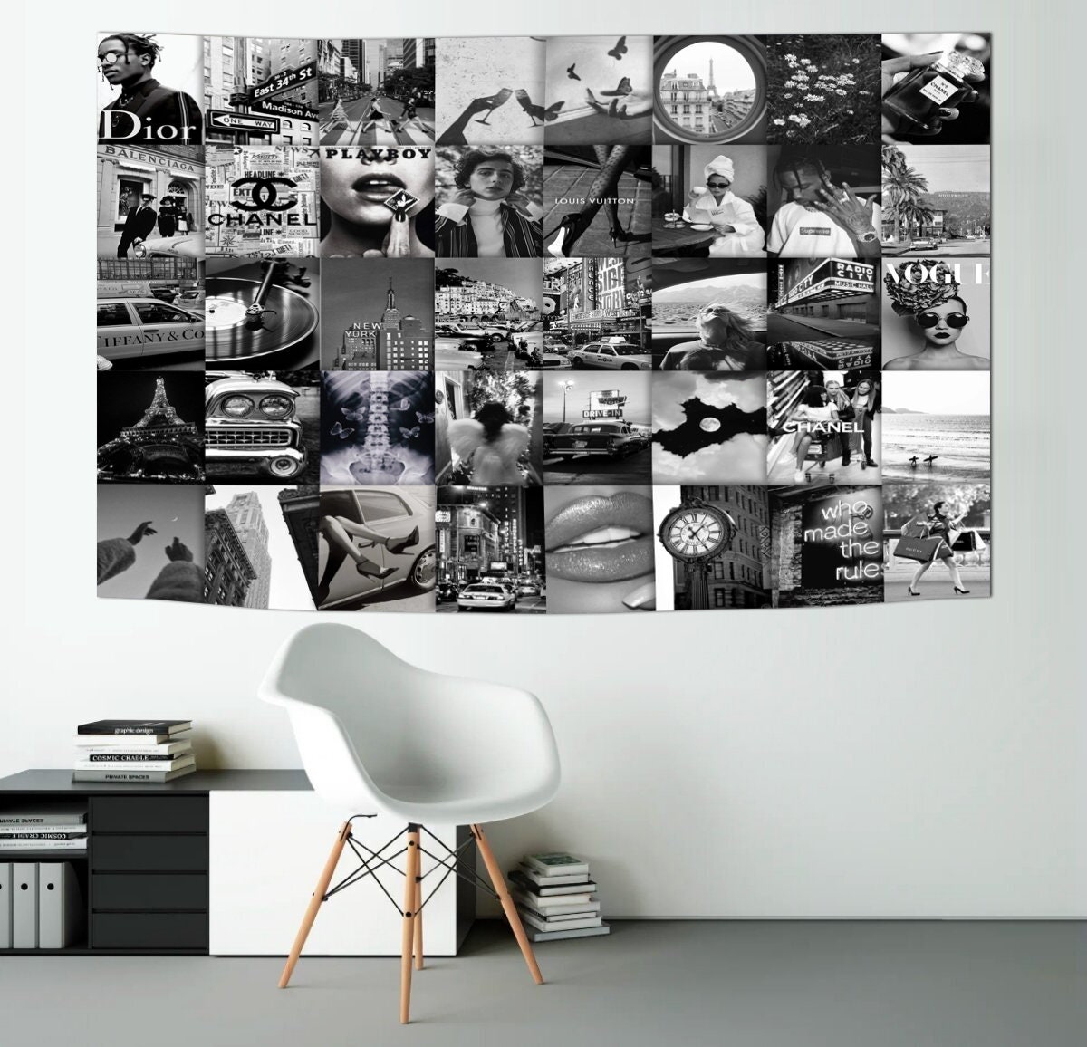 Black and White Aesthetic Collage, Black and White Collage Kit, Boujee ...