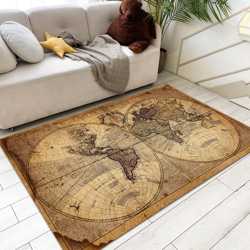 World Map Rug - Etsy
