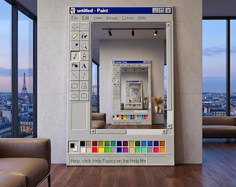 MS Paint Spiegel, Y2K Retro-Dekor-Spiegel, Paint Spiegel, individueller digitaler Kunstspiegel