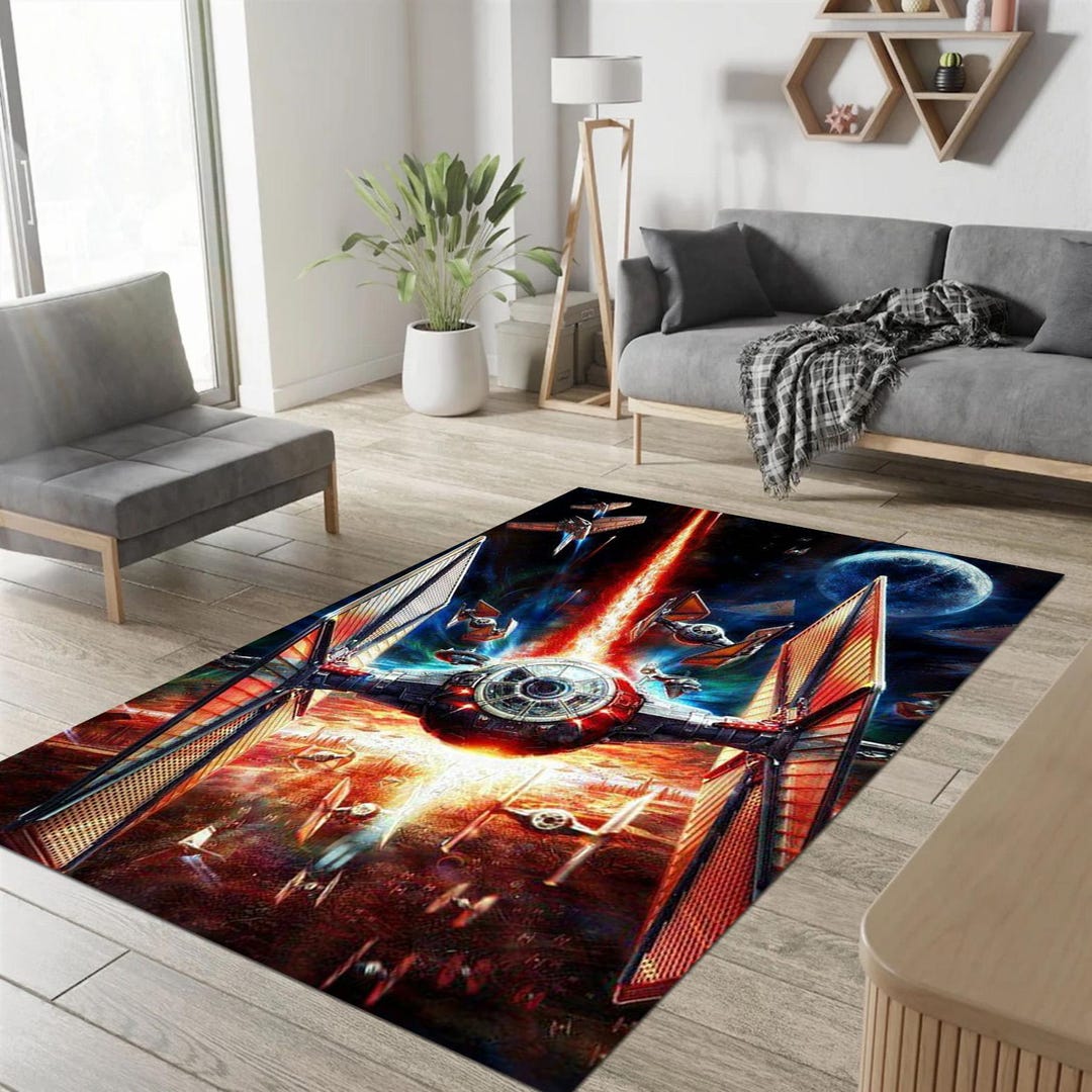 Stargate Rug Star Wars Themed Rug, Tie Fighter Area Rug, Galactic Empire Combat ...