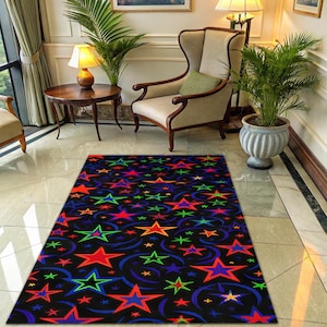 90s Moon and Stars Rug - Etsy