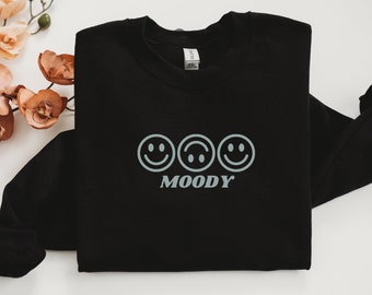 Sudadera Moody / Emoticones retro / Cara sonriente / Jersey de cuello redondo