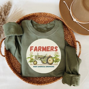 Farmers Keep America Going Pullover | Support Local | Family Farms | Farmers | Crewneck Sweatshirt