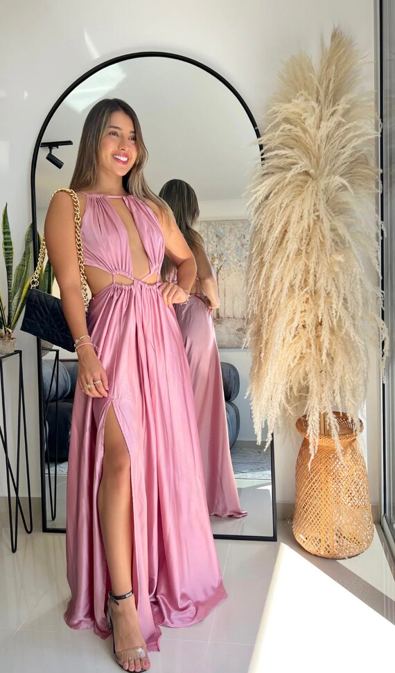 Rose Maxi Dress with Cut Out
