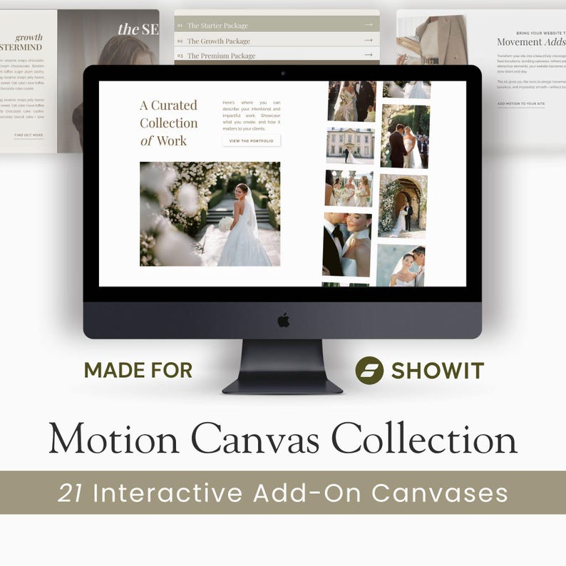 Showit Canvas Add On Bundle, Animation Template, Dfy Showit, Website design, Web Portfolio, Editable Showit Layouts, Modern Canvases image 2