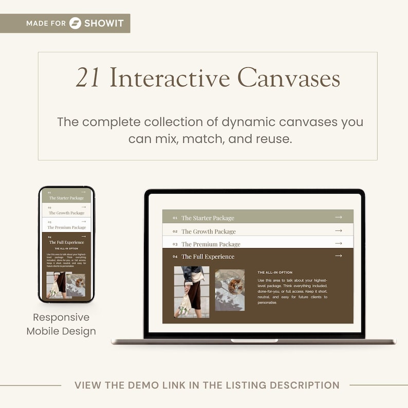 Showit Canvas Add On Bundle, Animation Template, Dfy Showit, Website design, Web Portfolio, Editable Showit Layouts, Modern Canvases image 4